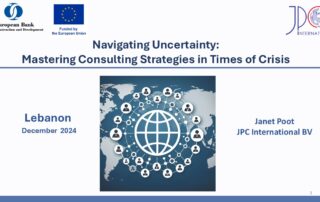 Opening Page of Powerpoint Presentation 'Navigating Uncertainty', Lebanon December 2024