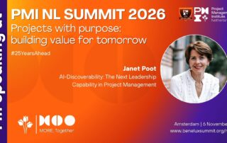 Announcement of Janet Poot as a speaker at PMI NL Summit